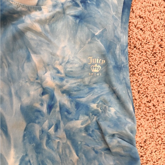 Juicy Couture Sport Blissful Blue Tie Dye Side Tie Tank Top | Size Small - Picture 3 of 6
